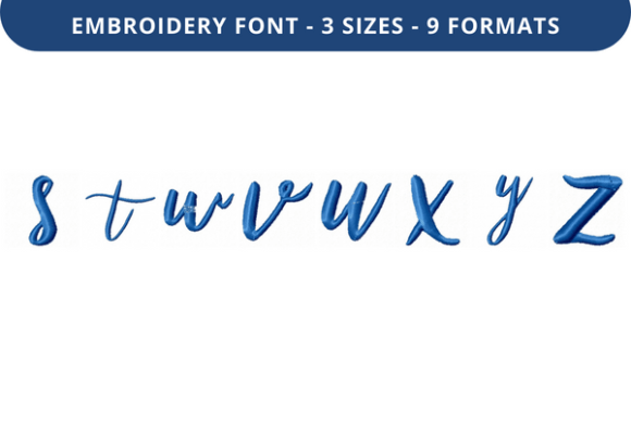 Bethilda Font Lowercase S to Z Review for Seasonal Embroidery