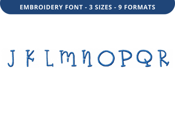 Boo Bear Font Uppercase J to R Review for Seasonal Embroidery