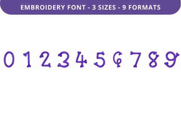 Curves and Bones Font 0 to 9 Review for Seasonal Embroidery
