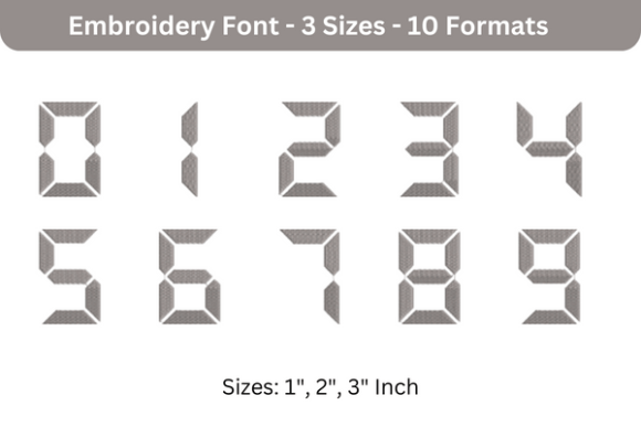 LCD Font 0 to 9: A Practical Embroidery Design for Modern Sellers