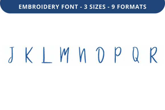 Madame Sy Bill Font Uppercase J to R for Seasonal Embroidery Projects
