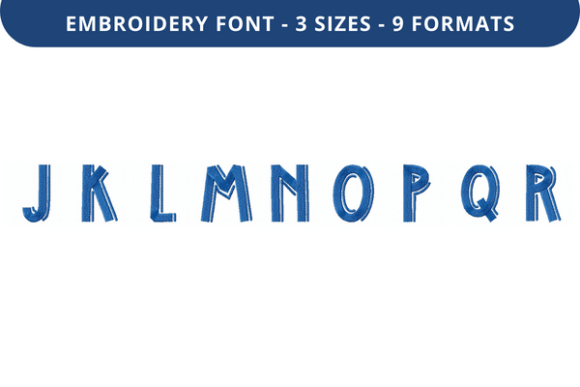 Middle Right Font J to R Review for Seasonal Embroidery Projects