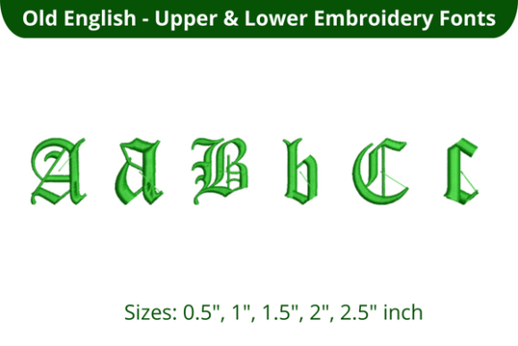 Old English Font ABC for Holiday Embroidery