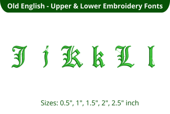 Old English Font JKL: A Timeless Embroidery Design for Small Business Branding