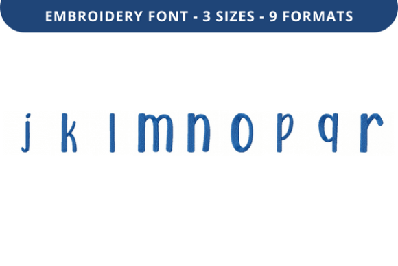 Rosmerta Font Lowercase J to R: A Stylish Addition for Embroidery Sellers