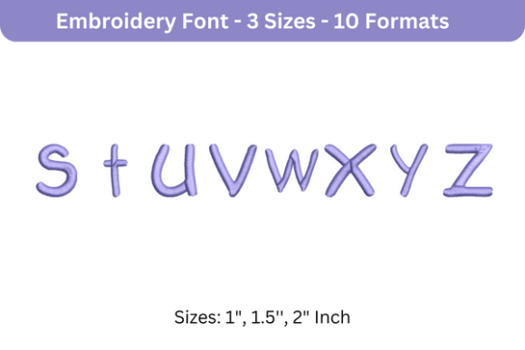 Second Grader Font S to Z: A Heartwarming Embroidery Design for Personalized Creations