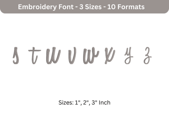 Sweet Bee Font Lowercase S to Z: A Playful Embroidery Design for Boutique Sweatshirts