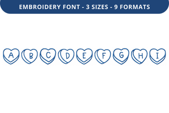 Talking Hearts Font A to I: A Versatile Embroidery Design for Creative Sellers