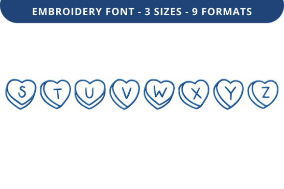 Talking Hearts Font S to Z Review for Embroidery Sellers
