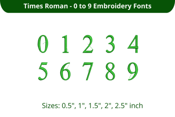 Times Roman Font 0-9: A Bold Embroidery Design for Craft Fair Success