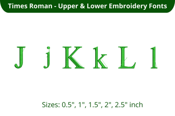 Times Roman Font JKL for Embroidery Projects