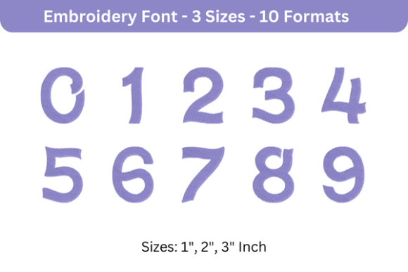 Wavie Font 0 to 9: A Sweet and Stylish Embroidery Choice